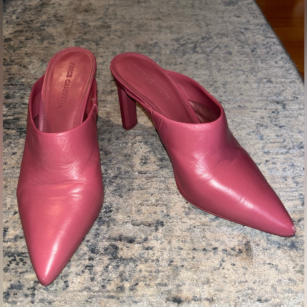 Vince Camuto Women's Pink Heeled Mules Size 7 EUC